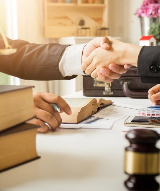 Lawyers handshake image